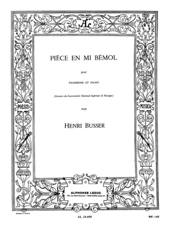 Busser : Piece In Eb For Trombone And Piano (Leduc)