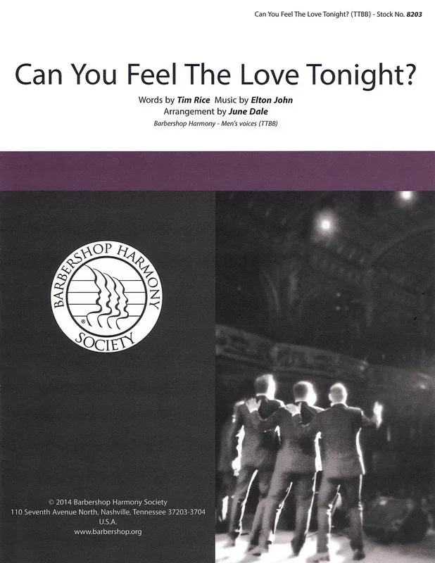 Can You Feel The Love Tonight? TTBB A Cappella (Octavo)