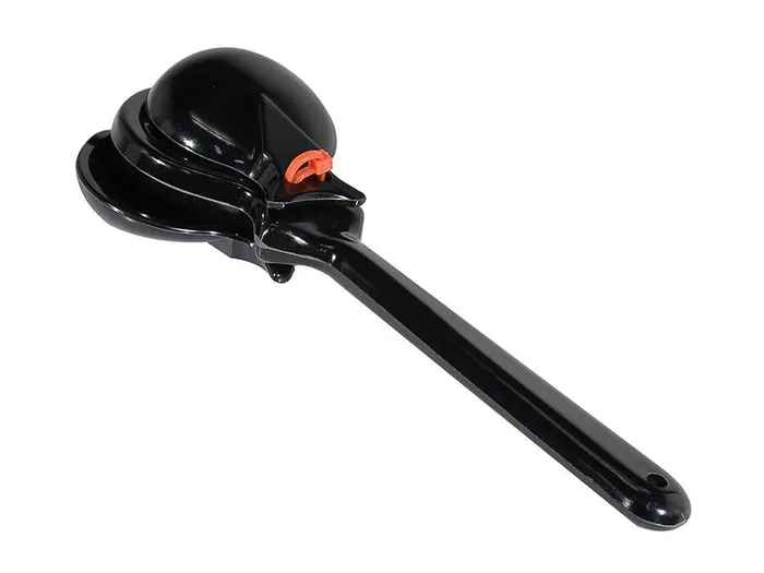 Castanet on handle, plastic, black, single model