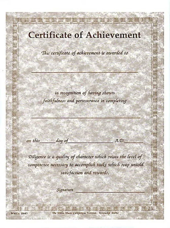 Certificate Of Achievement