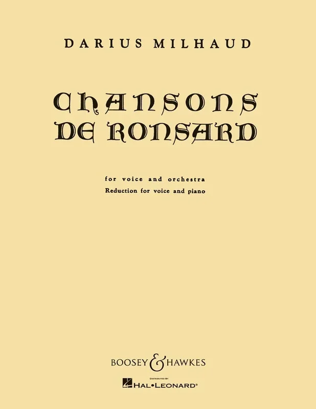 Chansons Ronsard Vo/Pn