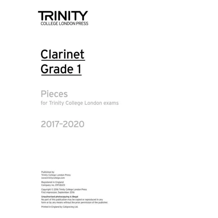Clarinet Exam Pieces Grade 1 2017-2020
