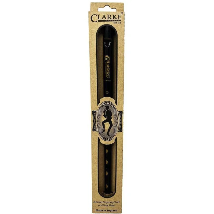 Clarke Tin Whistle Clave de D Negro SBDC