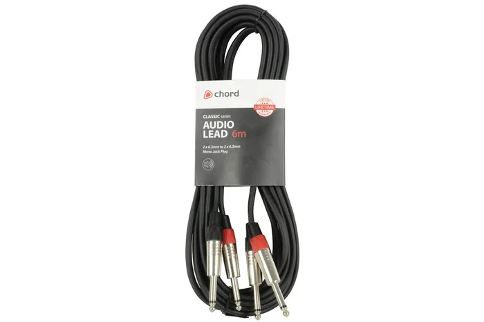 Classic Audio Lead 2 6.3mm Jack – 2 6.3mm Jack 6.0m
