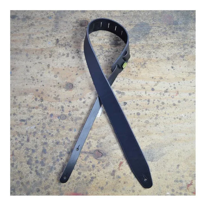 Colonial Leather 2.5inch Sueded Solid Hide Guitar Strap – Black