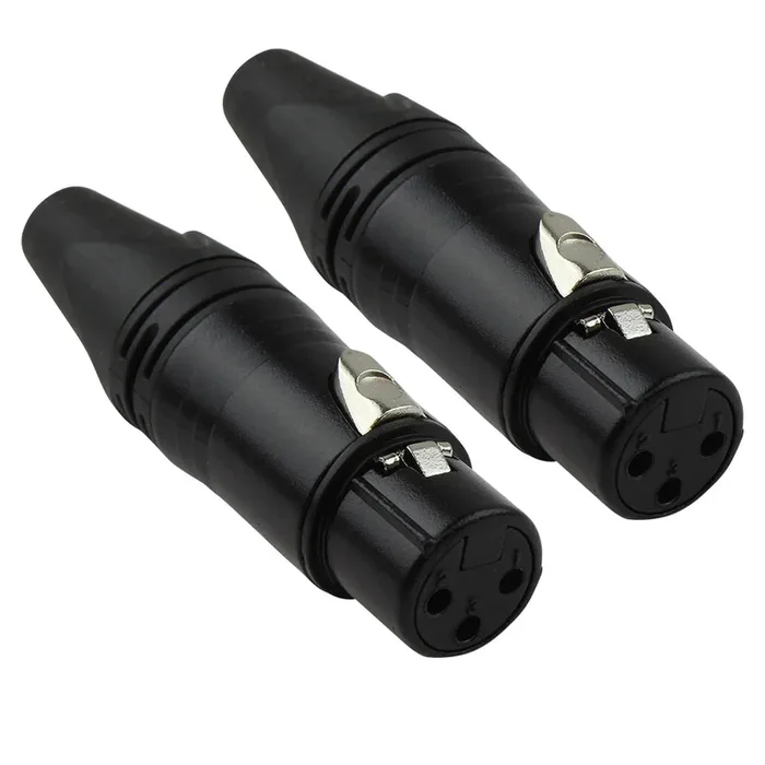 Conector XLR hembra de 3 pines Blastking chapado en oro (par)