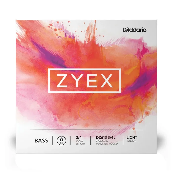 Corde de La simple pour basse D’Addario Zyex, échelle 3/4, tension légère