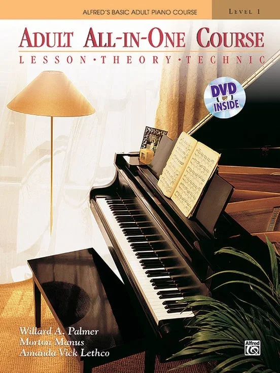 Cours de piano pour adultes de base d’Alfred : cahier de leçons 1