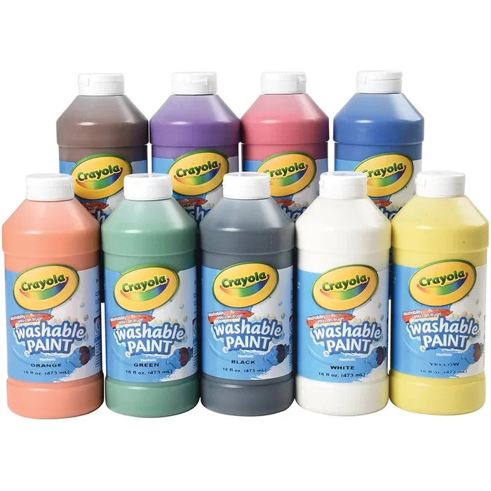 Crayola® Washable Tempera Paint – Set of 9 Pints