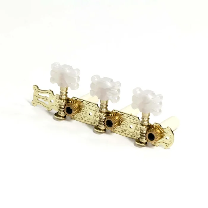 Crossfire Acoustic Guitar Machine Head Set (Gold with Fancy Buttons)