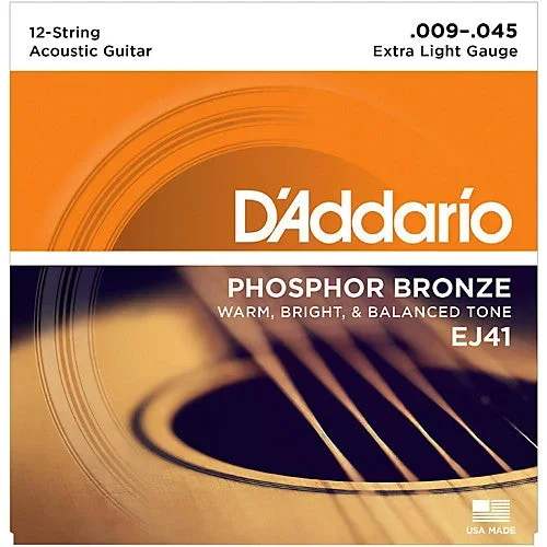 D’addario 12 String Phosphor Bronze Acoustic Strings 009 045 – EJ41