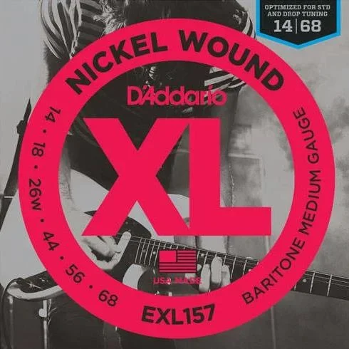 D’addario Baritone Nickel Plated Steel Wound Electric Strings Medium 014 068 – EXL157