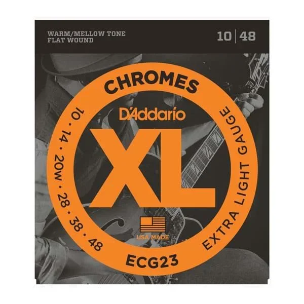 D’Addario ECG23 Electric Guitar Strings 10-48 Chromes Flat Wound Extra Light