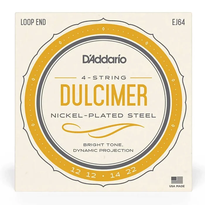 D’Addario EJ64 Juego de cuerdas Dulcimer de 4 cuerdas Loop End