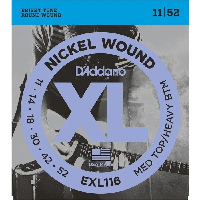 D’Addario EXL116 Níquel enrollado, parte superior media/parte inferior pesada, 11-52