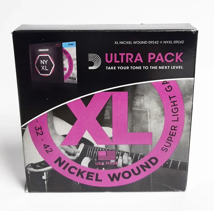 D’Addario EXL120 / NYXL0942 Juego de Cuerdas de Guitarra Eléctrica de Tensión Súper Ligera Ultra Pack