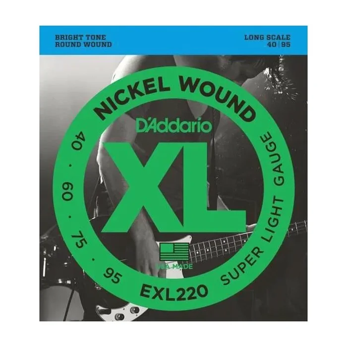 D’Addario EXL220 Bass Guitar Strings 40-95 Super Light, Long Scale