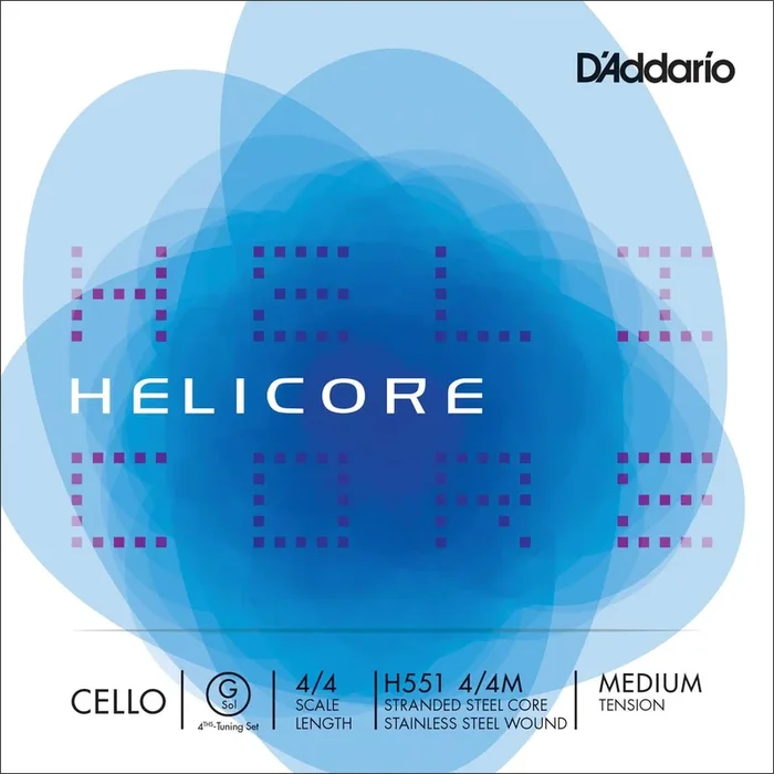 D’Addario Helicore Fourths-Tuning Cello G-String, 4/4 Scale, Medium Tension