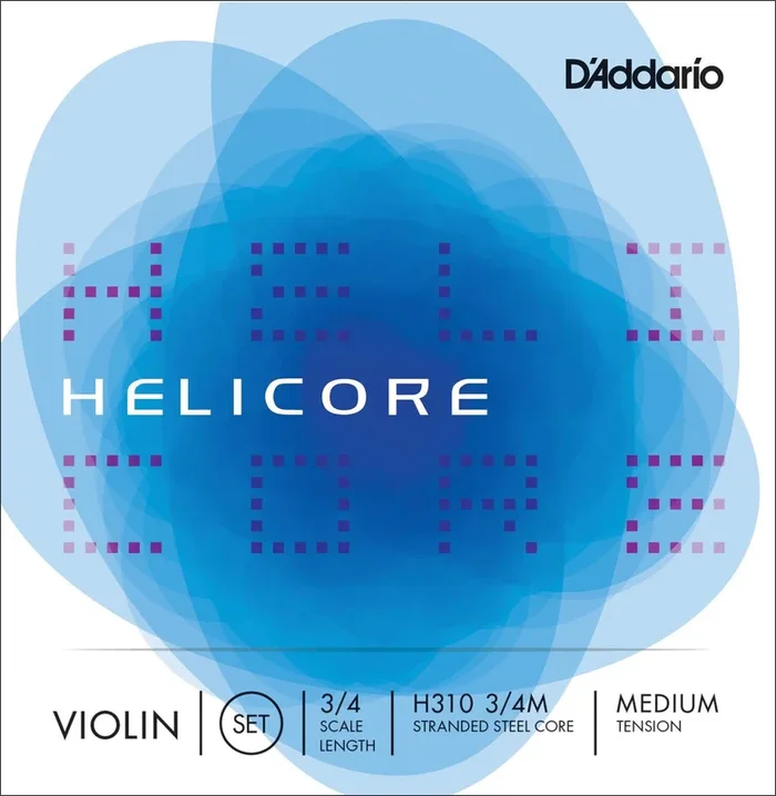 D’Addario Helicore Violin String Set, 3/4 Scale, Medium Tension