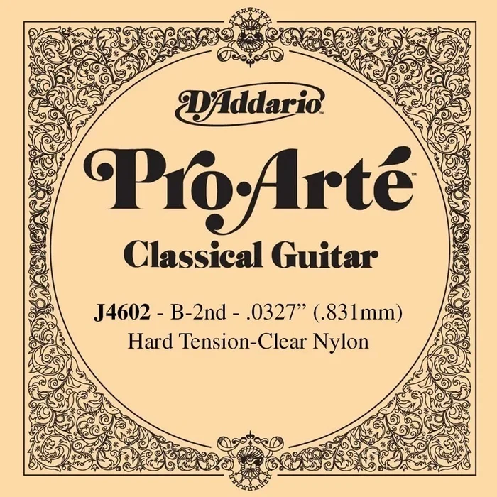 D’Addario J4602 Pro-Arte Nylon Classical Guitar Single String, Hard Tension, Second String