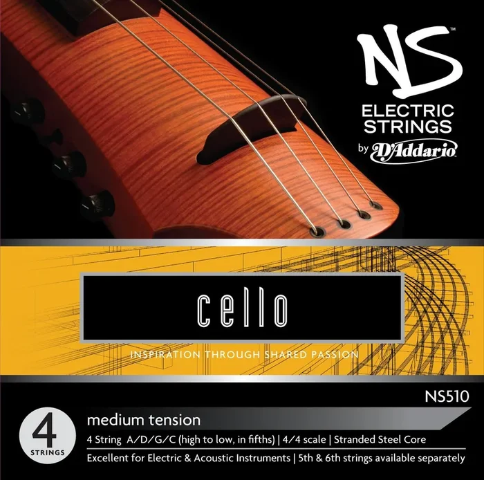 D’Addario NS Electric Cello String Set, 4/4 Scale, Medium Tension