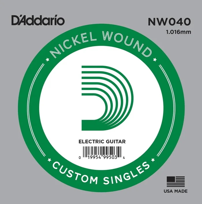 D’Addario NW040 Nickel Wound Electric Guitar Single String, .040