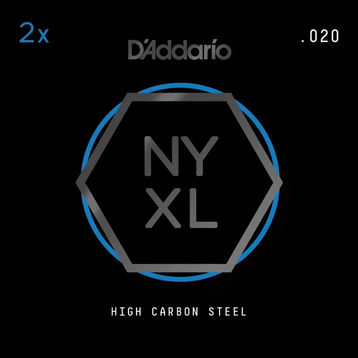 D’Addario NYXL 2-Pack Plain Steel Guitar Strings, .020