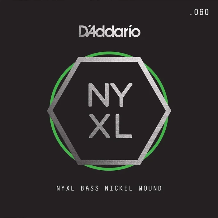 D’Addario NYXLB060, NYXL Nickel Wound Bass Guitar Single String, Long Scale, .060