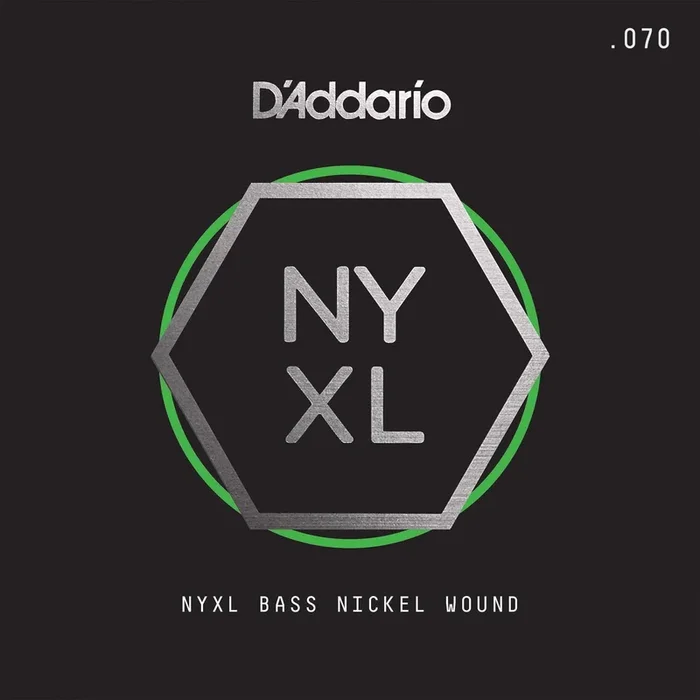 D’Addario NYXLB070, NYXL Nickel Wound Bass Guitar Single String, Long Scale, .070