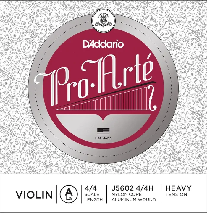 D’Addario Pro-Arte Violin Single A String, 4/4 Scale, Heavy Tension