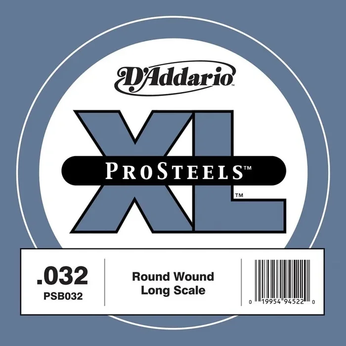 D’Addario PSB032 ProSteels Bass Guitar Single String, Long Scale, .032