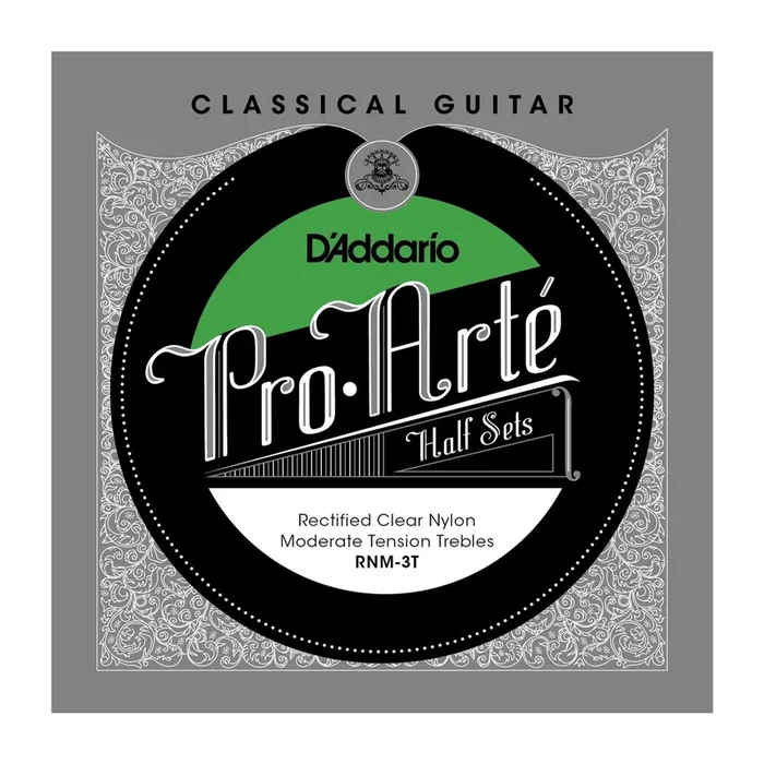 D’Addario RNM-3T Pro-Arte Rectified Clear Nylon Classical Guitar Half Set, Moderate Tension