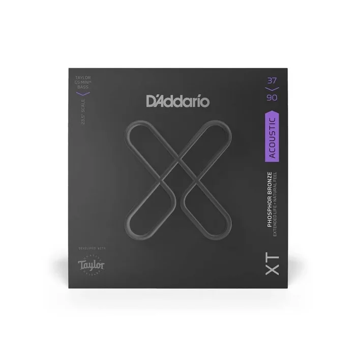 D’ADDARIO XTB3790GS XT Phosphor Bronze Acoustic Bass Strings, Taylor GS Mini Scale, 37-90