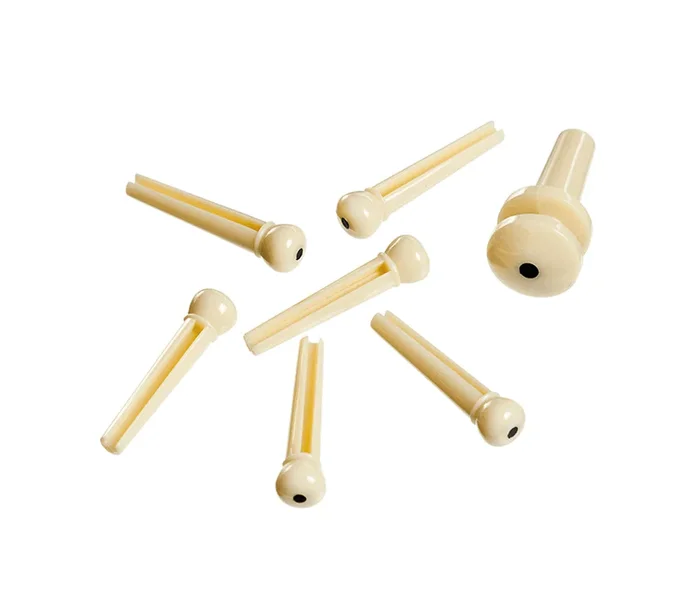 Daddario Moulded Bridge and End Pins – Ivory with Ebony Dot