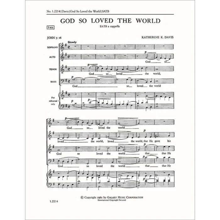Davis, Katherine K. – God So Loved The World