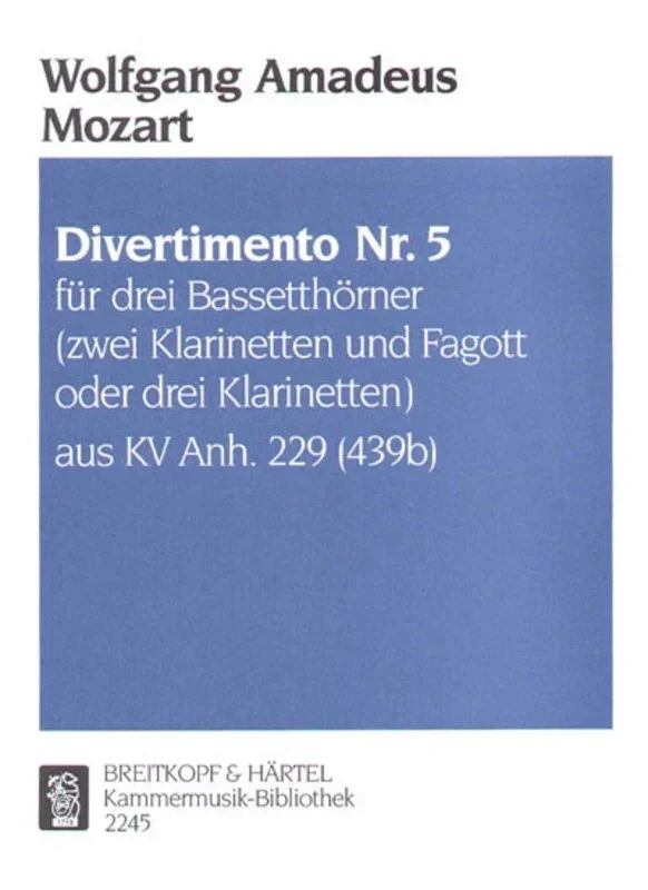 Divertimento No 5 K 439B Anh 229 Cla