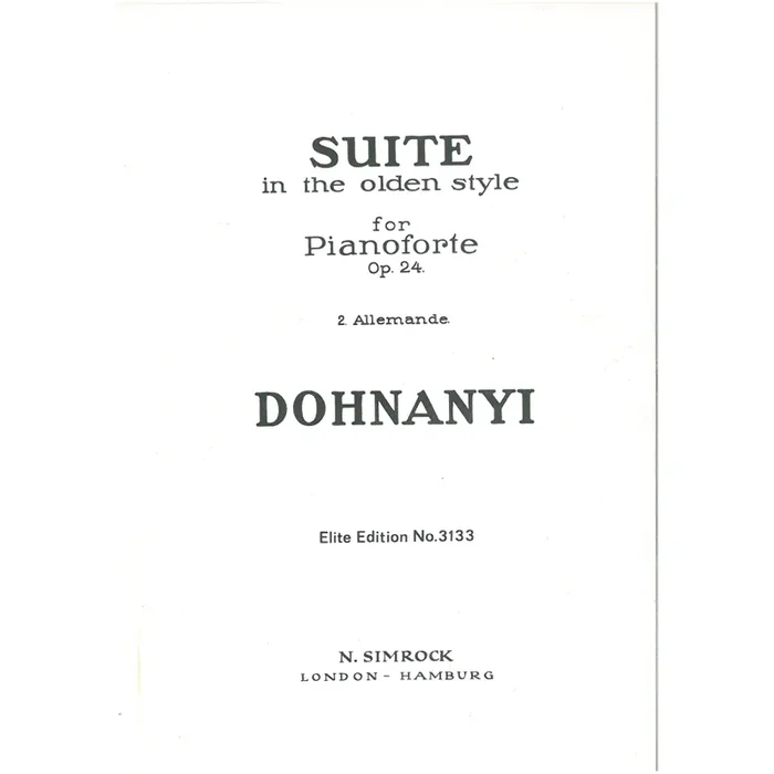 Dohnányi, Ernö von – Suite in the Olden Style op. 24