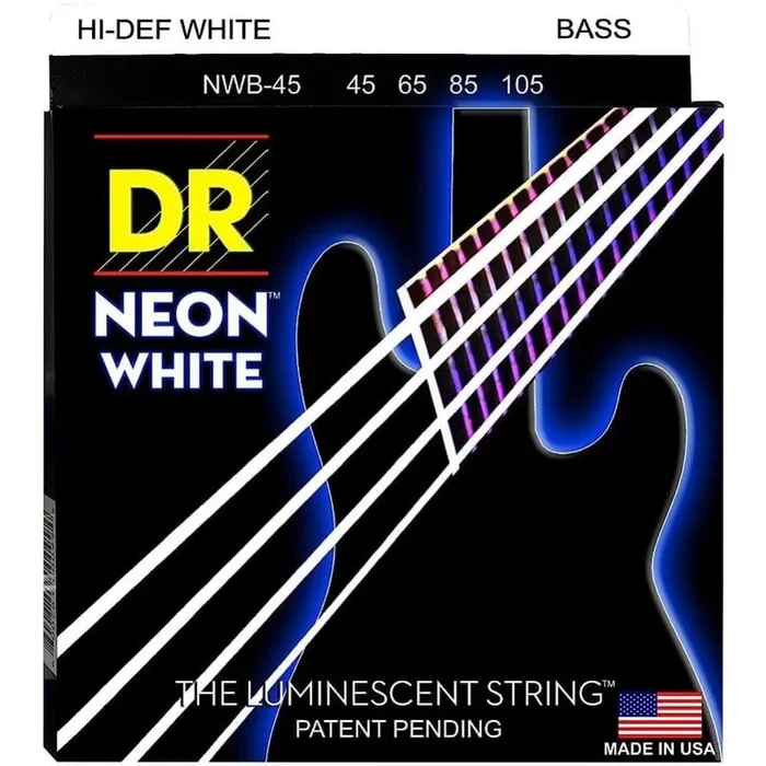 DR NEON NWB-45 Medium Coated Bass String Set (45 – 105) – White
