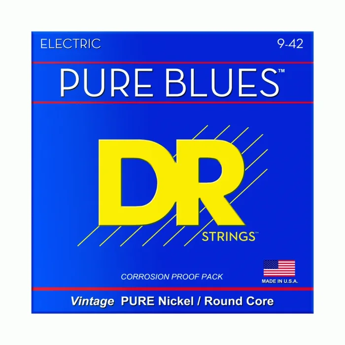 DR Pure Blues Pure Nickel Electric Guitar Strings Light 9-42