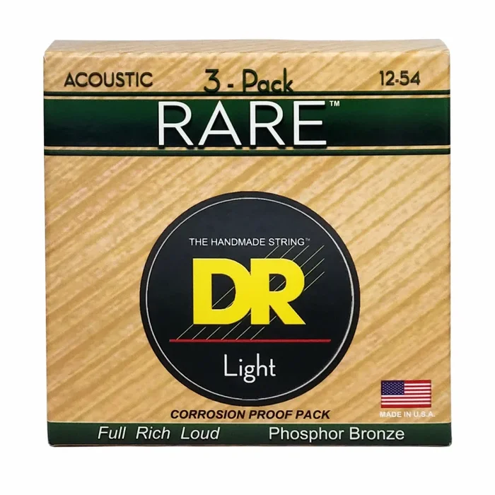 DR Rare Phosphor Bronze Acoustic Guitar Strings Light 12-54