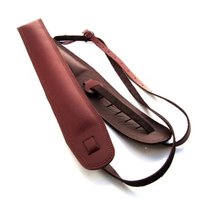 DSL Straps Bluegrass Series Leather Banjo Strap 2.5in – Maroon/Brown