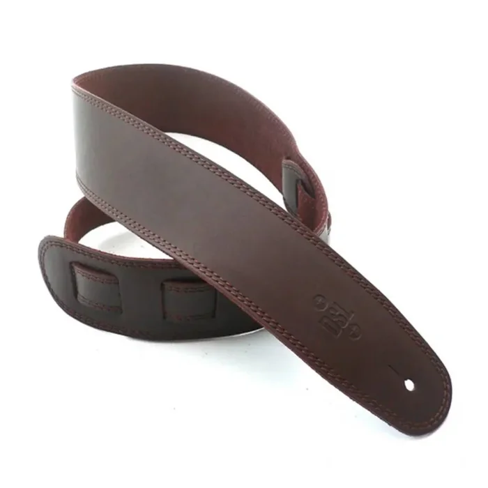 DSL Straps Classic Series Single Ply Guitar Strap 2.5in – Saddle Brown/Brown Stitch