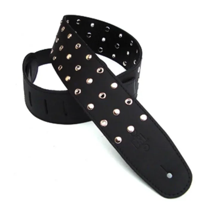 DSL Straps Metal Series Stud Metal Guitar Strap 2.5in Stud and Eyelets – Black