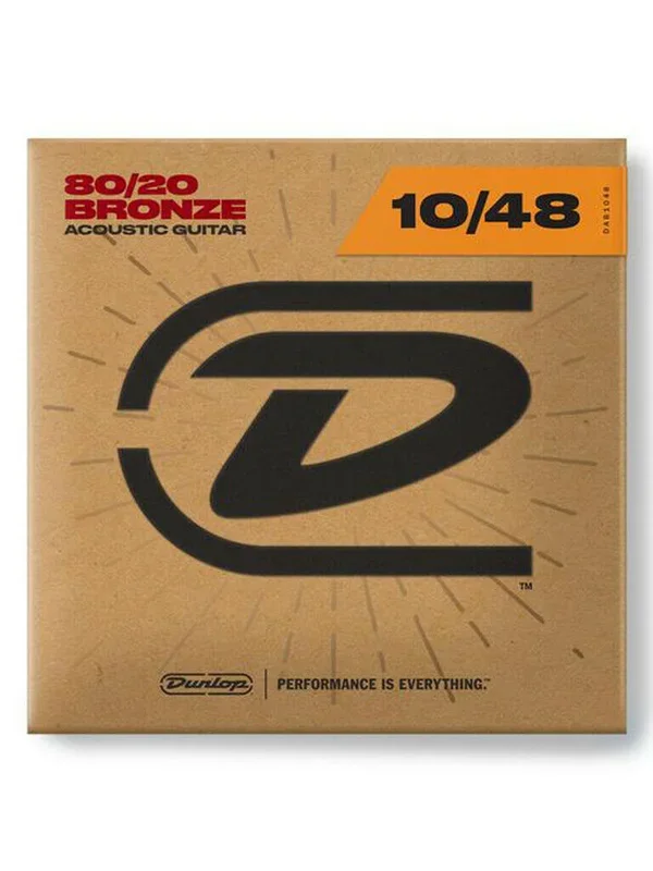 Dunlop Acoustic 80-20 Guitar Strings 10-48 Light Set 10-48 Warm Tone