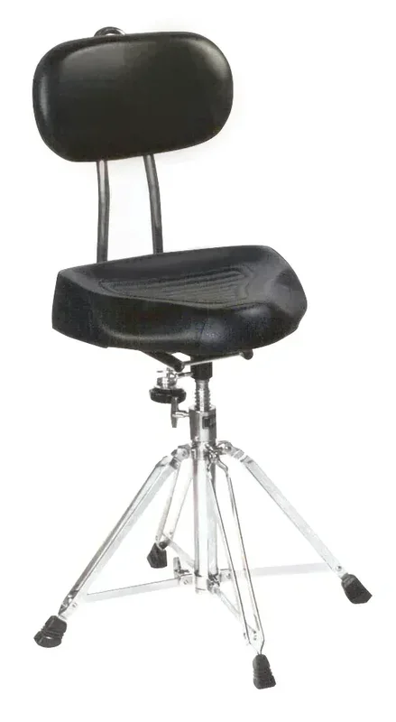 DXP DXP192 Drum Stool Saddle Seat with Back Support, Height Adjustable 51-63cm