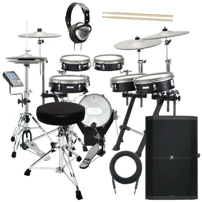 EFNOTE 3X Electronic Drum Set – Black Oak COMPLETE DRUM BUNDLE
