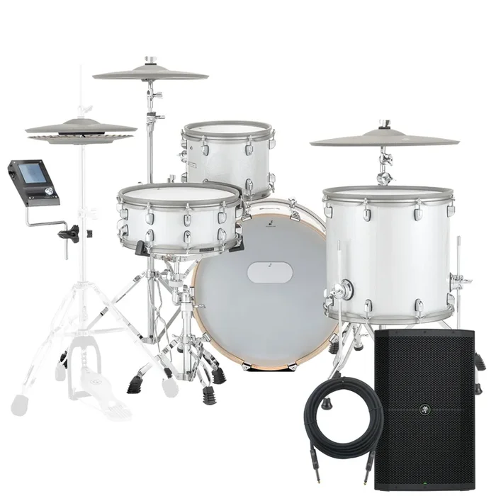 EFNOTE 7 Electronic Drum Set – White Sparkle MONITOR KIT
