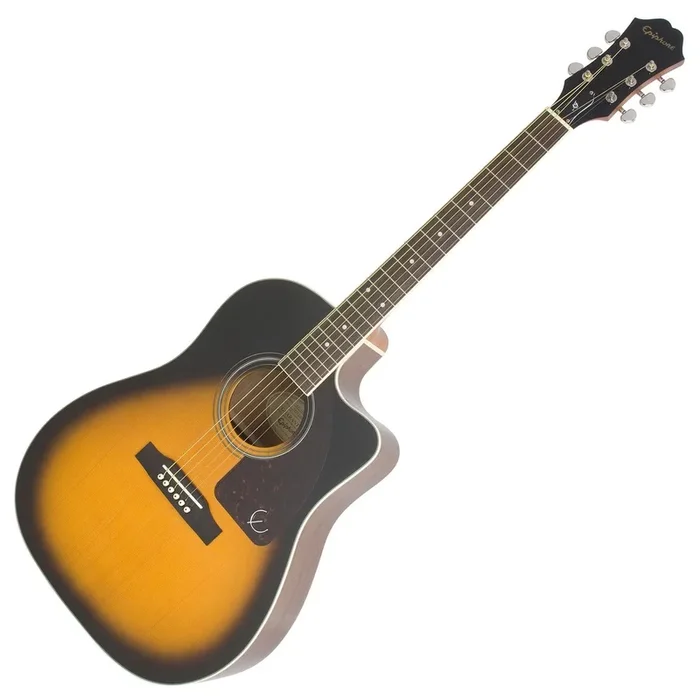 Epiphone AJ 220SCE Solid Spruce Top Cutaway Acoustic Electric in Vintage Sunburst – AJ220SCEVSNH