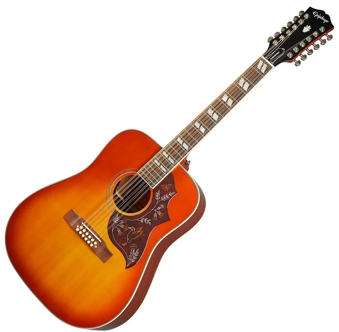 Epiphone Inspired by Gibson Hummingbird 12 String All Solid Wood Acoustic Electric in Cherry – IGMTHB12CHNH