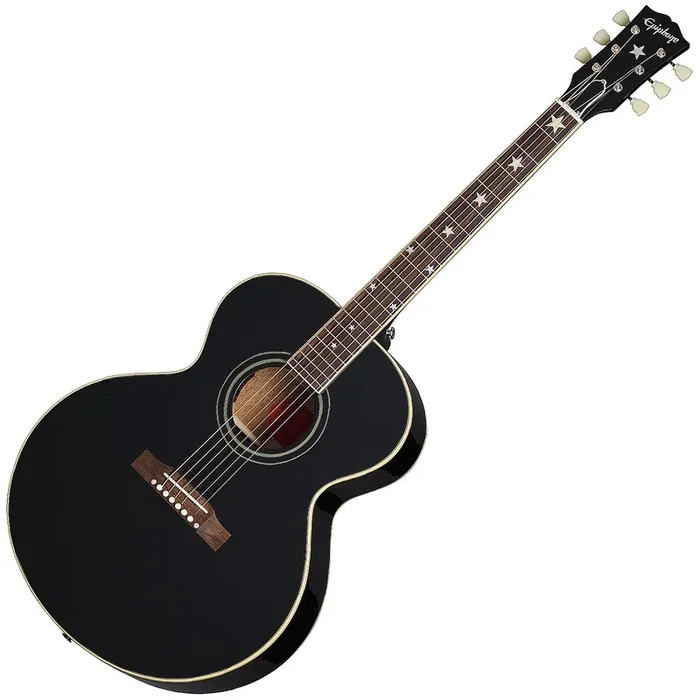 Epiphone J 180 LS Series Acoustic Electric in Ebony w/Case – ECJ180LSEBNH